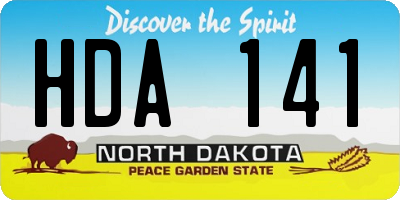 ND license plate HDA141