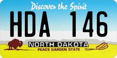 ND license plate HDA146