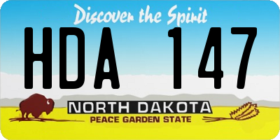 ND license plate HDA147