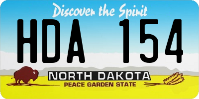 ND license plate HDA154