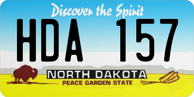 ND license plate HDA157