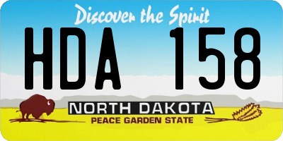 ND license plate HDA158