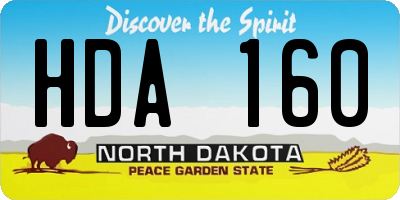ND license plate HDA160