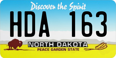 ND license plate HDA163