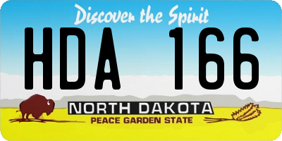ND license plate HDA166