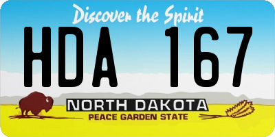 ND license plate HDA167
