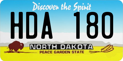 ND license plate HDA180