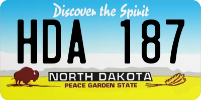 ND license plate HDA187