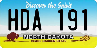 ND license plate HDA191