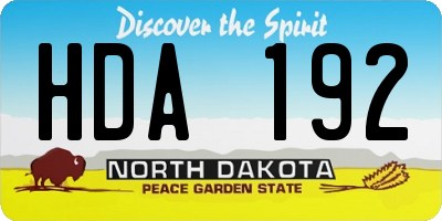 ND license plate HDA192