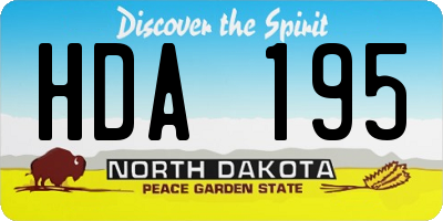 ND license plate HDA195