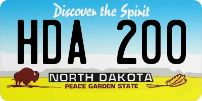 ND license plate HDA200