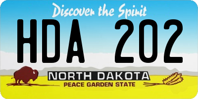 ND license plate HDA202