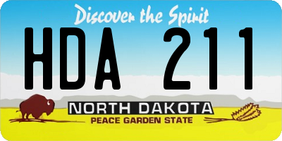ND license plate HDA211