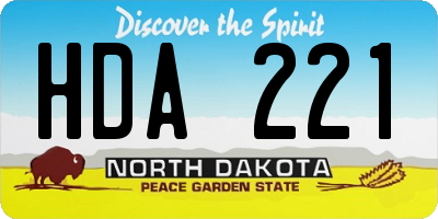 ND license plate HDA221