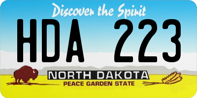 ND license plate HDA223