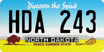 ND license plate HDA243