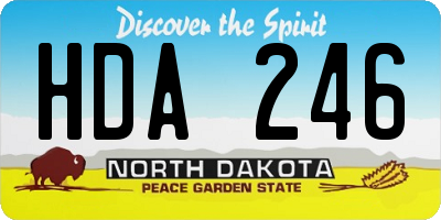ND license plate HDA246