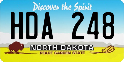 ND license plate HDA248