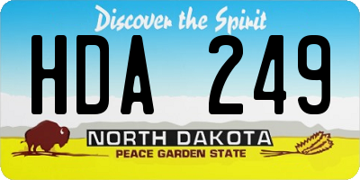 ND license plate HDA249