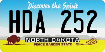 ND license plate HDA252