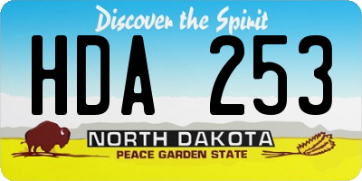 ND license plate HDA253