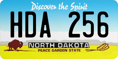 ND license plate HDA256
