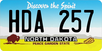 ND license plate HDA257