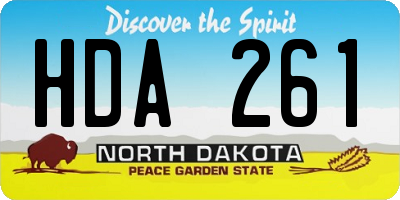 ND license plate HDA261