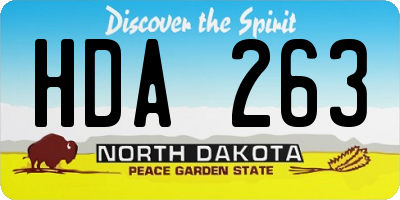 ND license plate HDA263