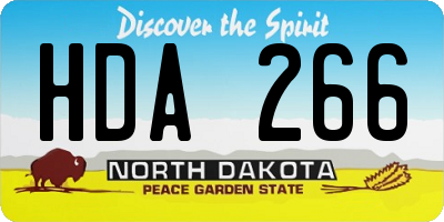 ND license plate HDA266