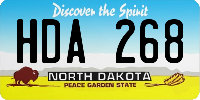 ND license plate HDA268