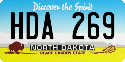ND license plate HDA269