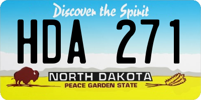 ND license plate HDA271