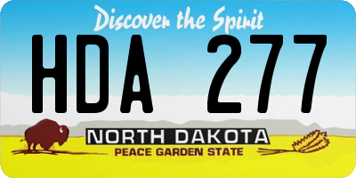 ND license plate HDA277
