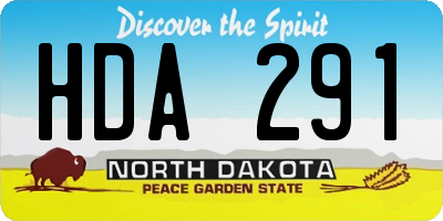 ND license plate HDA291