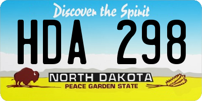 ND license plate HDA298