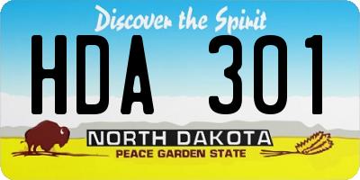 ND license plate HDA301