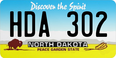ND license plate HDA302