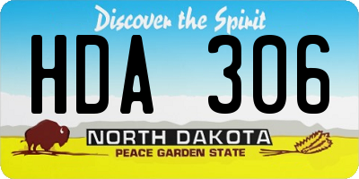ND license plate HDA306