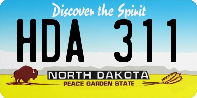 ND license plate HDA311