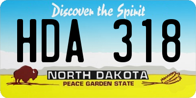 ND license plate HDA318