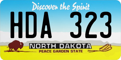 ND license plate HDA323