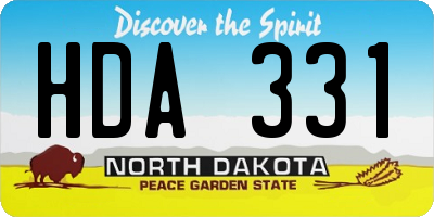ND license plate HDA331