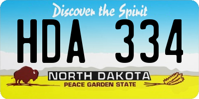 ND license plate HDA334