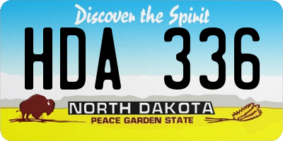 ND license plate HDA336