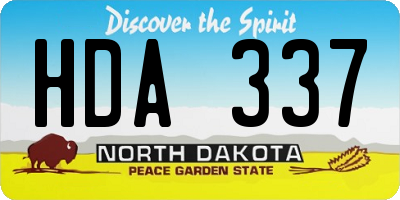 ND license plate HDA337