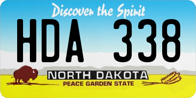 ND license plate HDA338