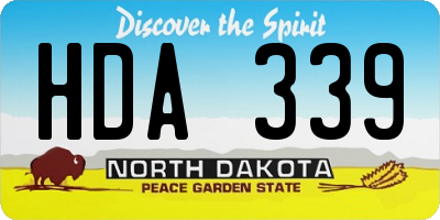ND license plate HDA339