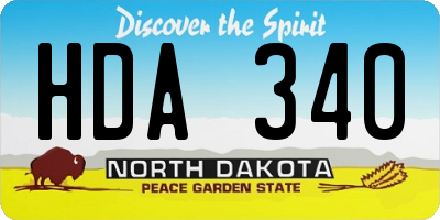 ND license plate HDA340